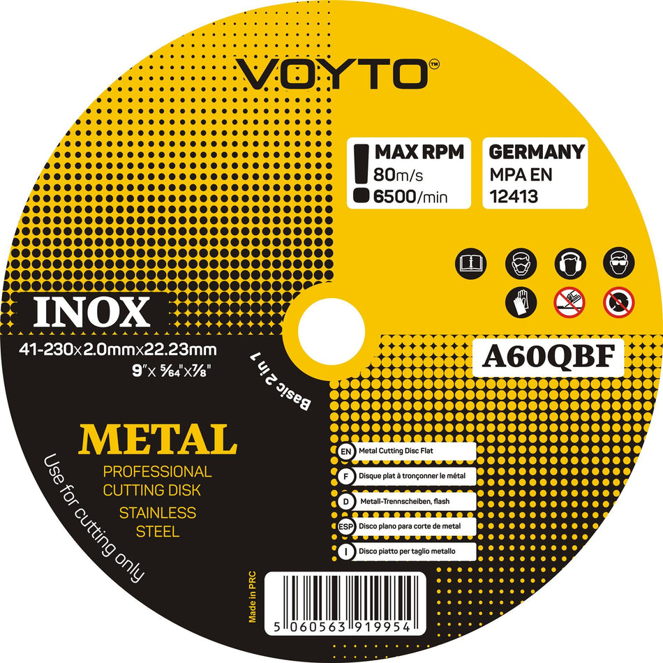 Professional Metal Cutting Disc 230mm For Angle Grinder