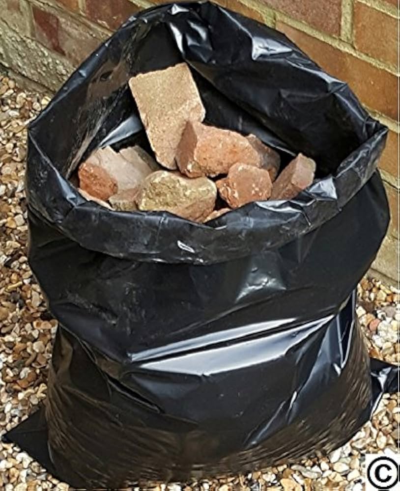 10 Black Rubble Sacks 20" x 30"