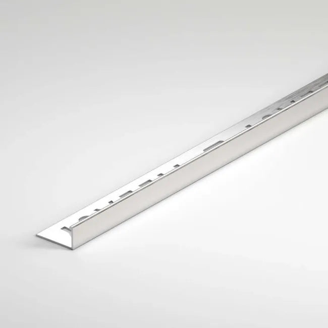Metal Square Edge Tile Trim 12mm 2.44m Satin Chrome