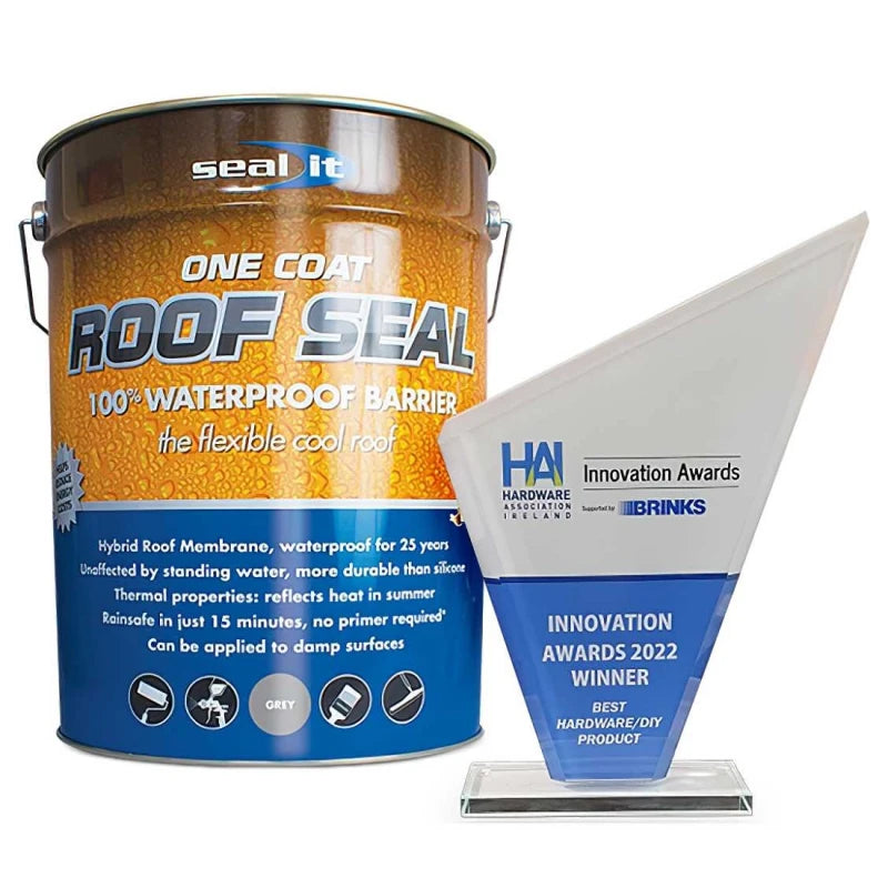Seal It Roof Seal Waterproof One Coat Liquid Roof Coating Compound Grey 5L