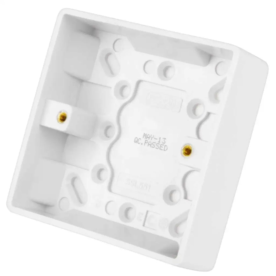 Single Surface Pattress 1 Gang 25mm White