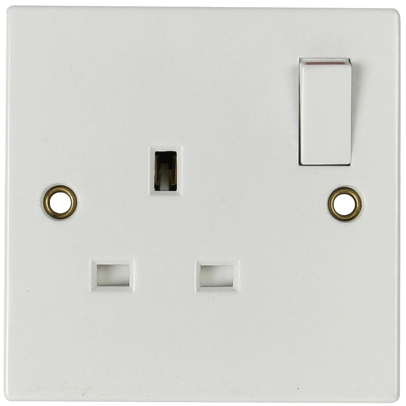 1 Gang Single Switched Socket White