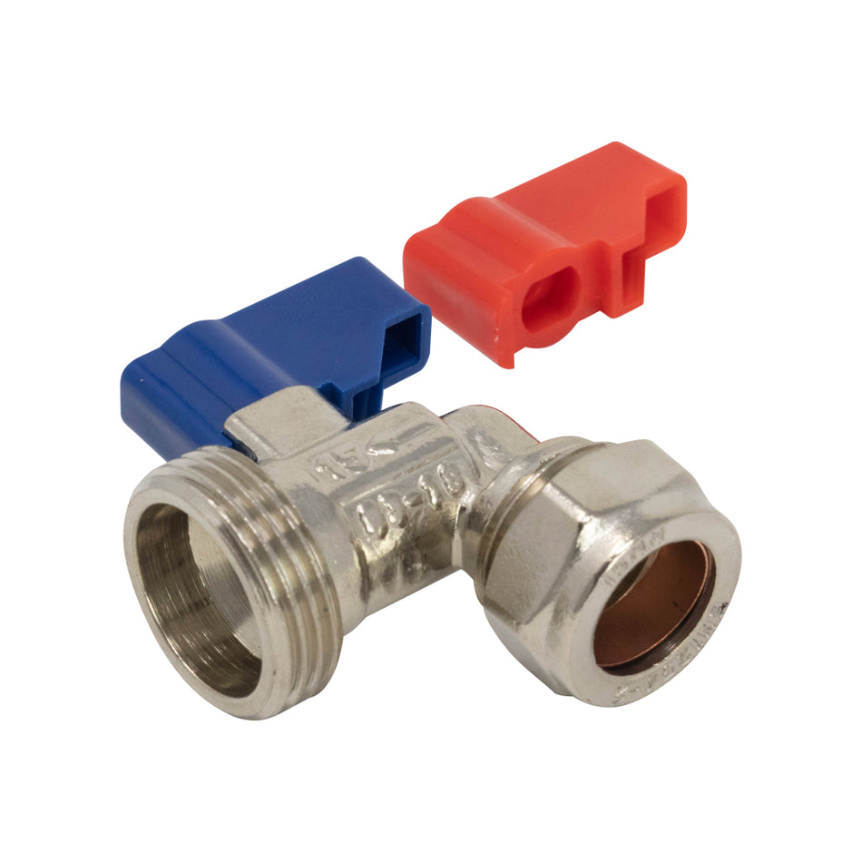 15mm x 3/4 Angled Washing Machine Valve